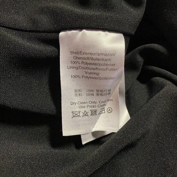 Donna Karan Dress M Draped Ruched Gathered Wrap Jersey Stretch Evening Career - Picture 8 of 13